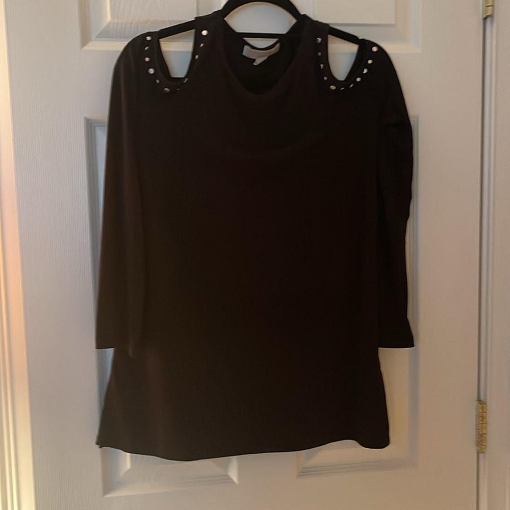 Michael kors small tunic black shoulders open bell sleeves
